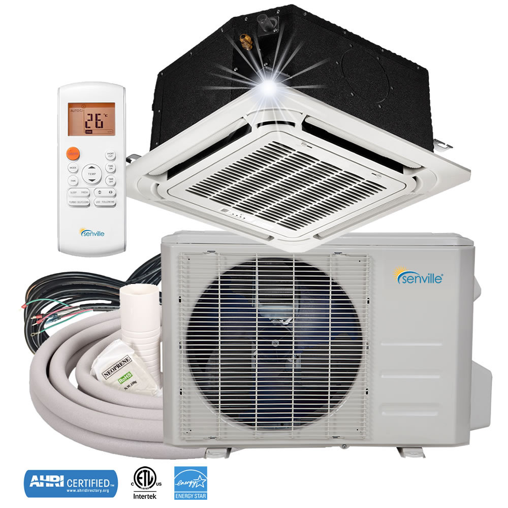 18000 BTU Ductless Mini Split Air Conditioner - Ceiling Cassette - 20 SEER gallery