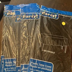 Black Rectangle Plastic Table Cover For Parties & Birthdays – 54′ in x 108′ in