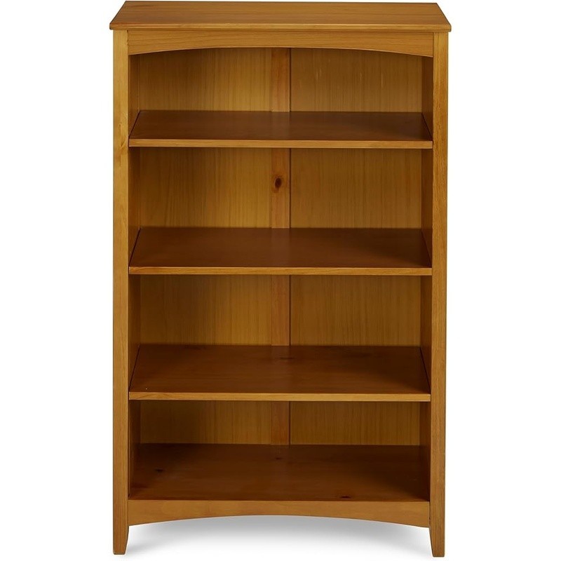 4 Shelf Bookcase Solid Wood Adjustable Shelving Closed Back Display Bookshelf gallery