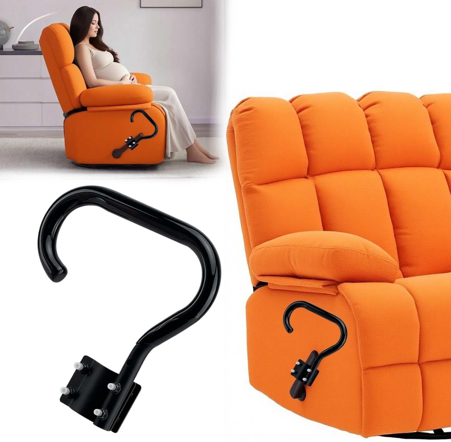 Recliner Handle Extender for Elderly Heavy Duty Steel Adjustable Padded Grip gallery