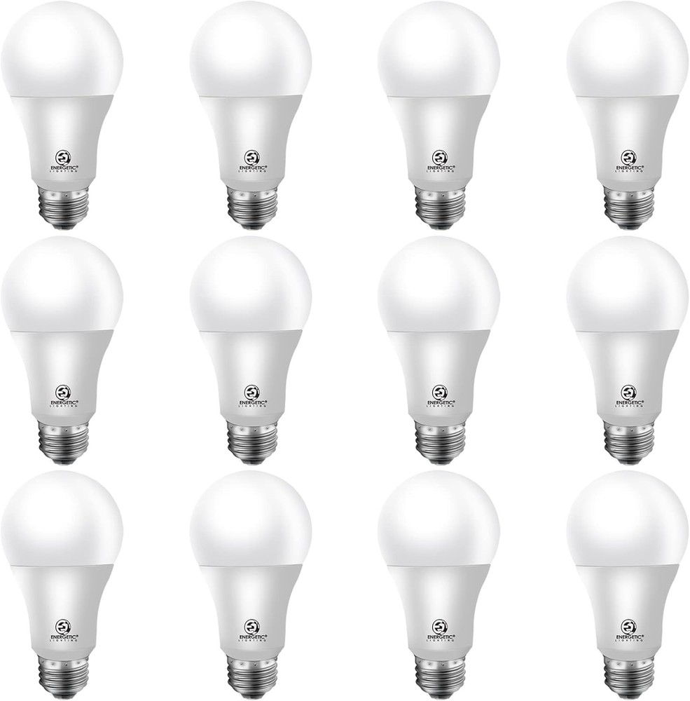 12 Pack Energetic75W Equivalent A19 LED Bulb, 5000K Day Light, Non-Dimmable LED
