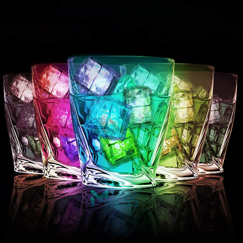 20x Waterproof Light Up Led Ice Cubes for Party Drinks Glowing Flashing Ice Cube gallery