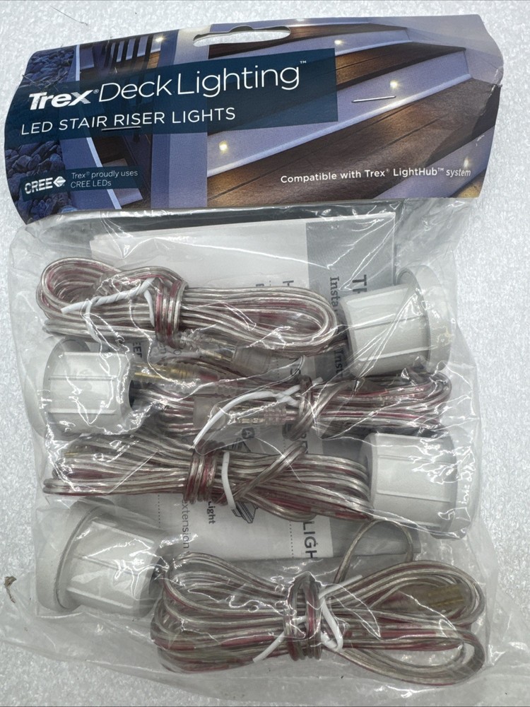 Trex Deck Lighting LED Stair Riser Lights 4-pack Classic White WTRISERLED4PCK