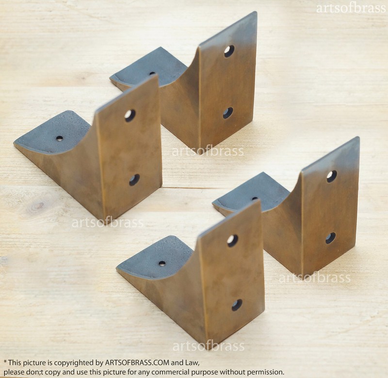 3.00 Inch Vintage Solid Brass Western Corner Protector - Cabinet, Table, Trunk gallery