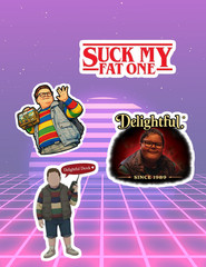 Stranger Things TV Delightful Derek 4pc Sticker Pack