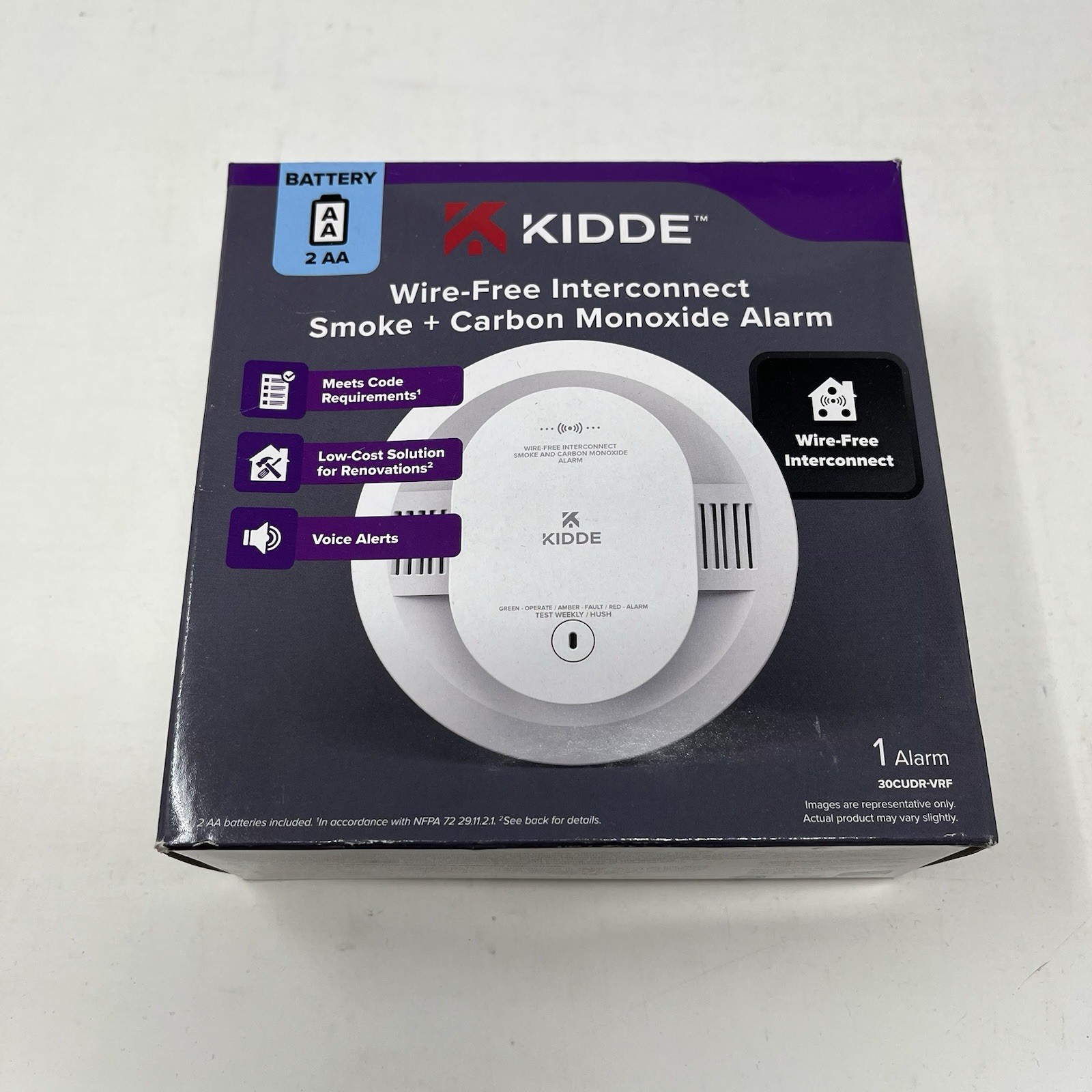 New Kidde 30CUDR-VRF Smoke & Carbon Monoxide Alarm Voice LED 85dB AA Battery gallery