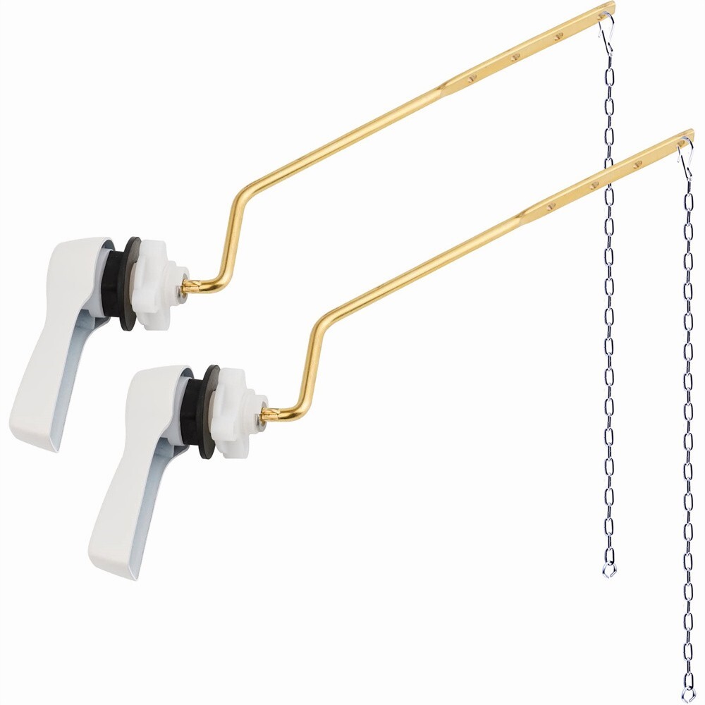 2 Pack Universal Side Mount Toilet Handle Trip Lever Tank Flush Lever Replacemen gallery