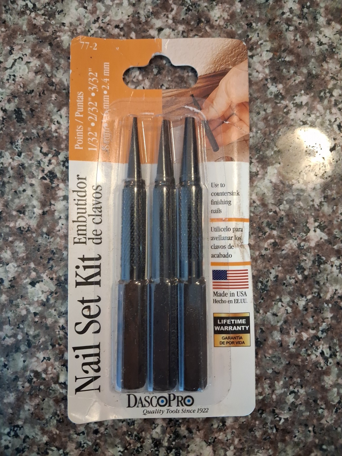 Dasco Pro 77-2 Nail/Punch Set. 3 Piece Made In The US gallery
