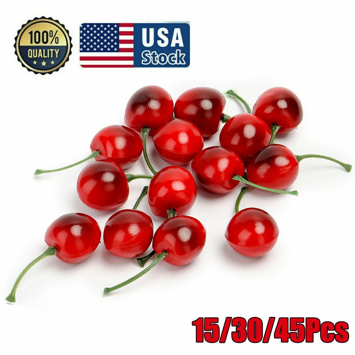 15/30/45Pcs Artificial Fake Cherry Faux Fruit Home Kitchen Party Wedding Decor gallery