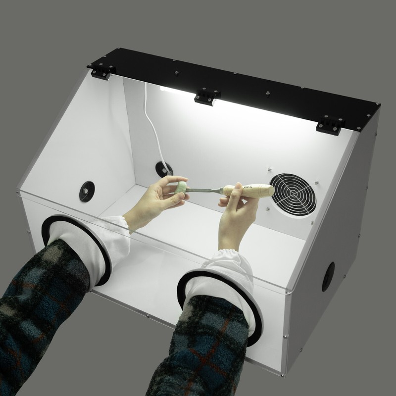 Dust box Enclosed Electric Grinding Table Polisher Dust Box Acrylic Cover 4mm US gallery