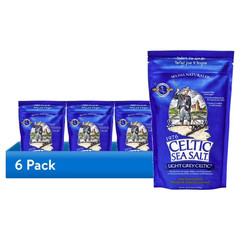 (6 pack) Celtic Sea Salt Light Grey Sea Salt Resealable Bag Kosher Certified 16