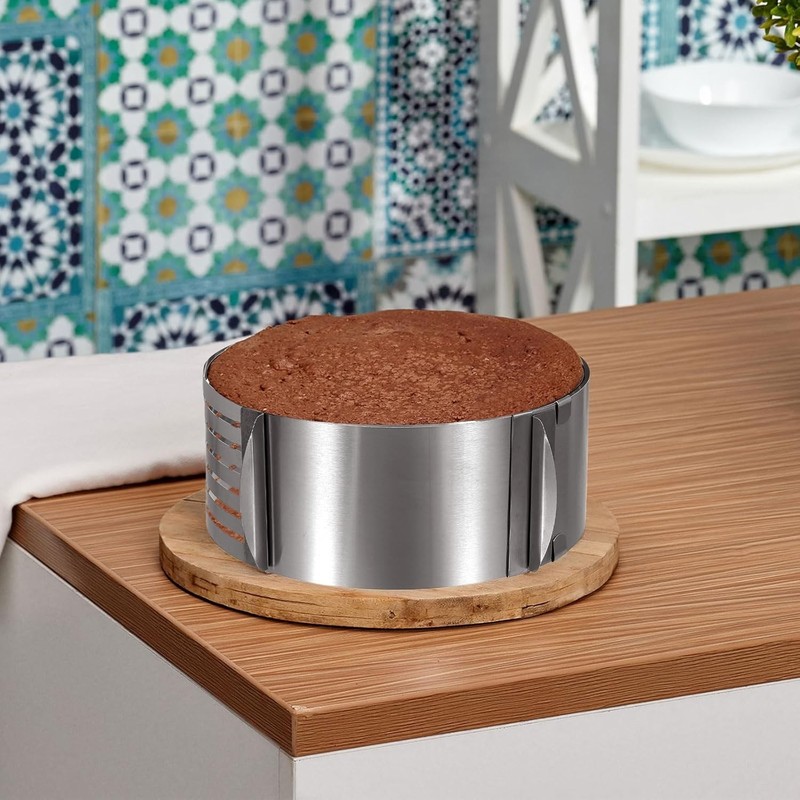 Cake Leveler Slicer Adjustable Round Cake Cutter Ring 7 Layered 6" - 8" Inch gallery