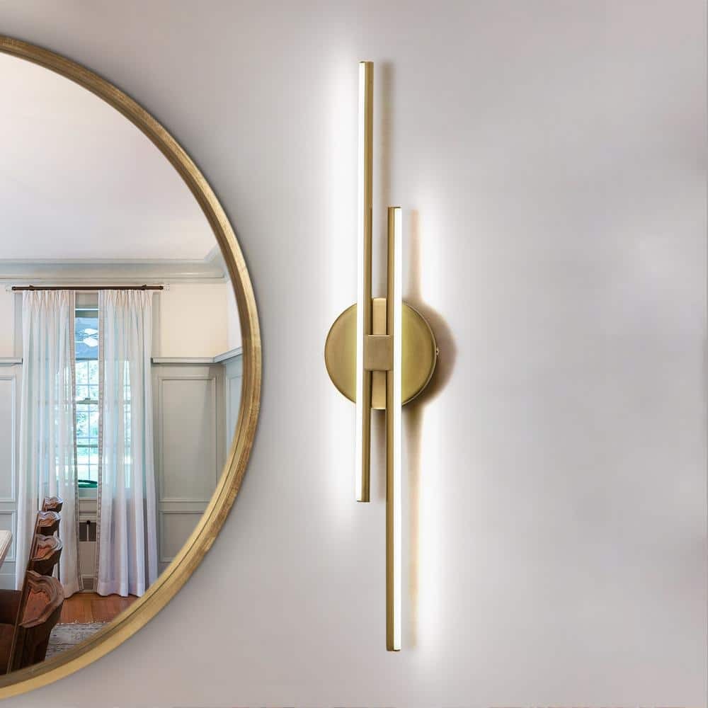 Bourget 23.62" 2-Light Gold LED Vanity Light Bar 6000K for Bathroom, Bedroom gallery