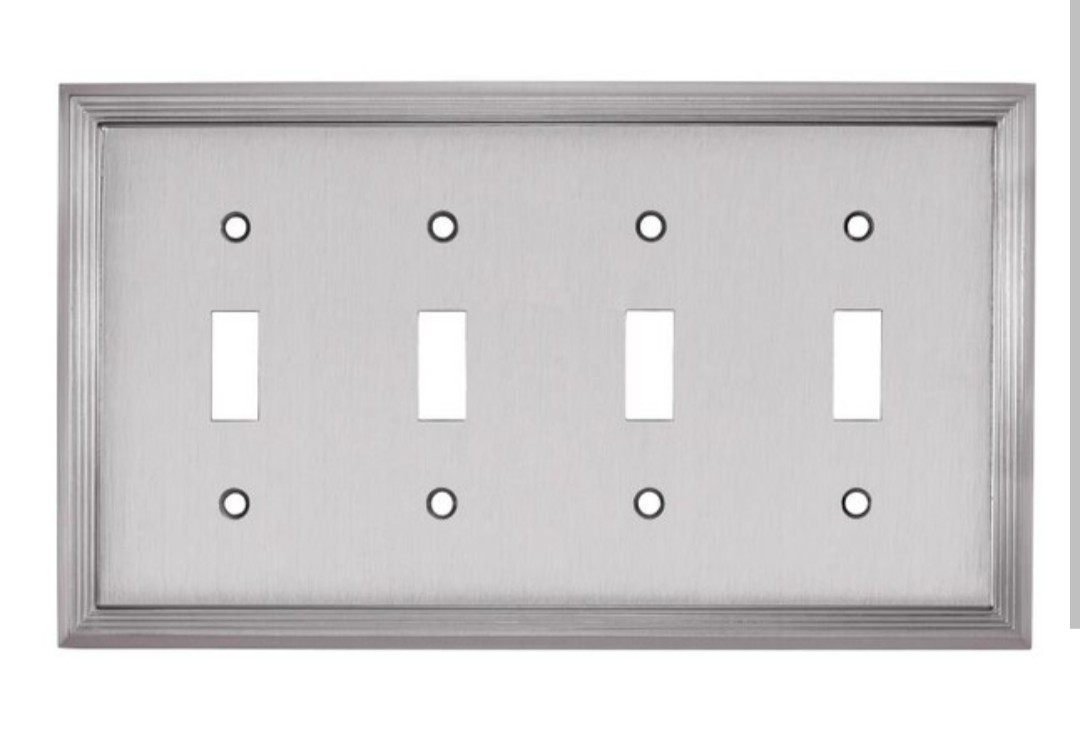 New ALLEN + ROTH Quad Toggle SATIN NICKEL Zinc Light Switch Plate gallery