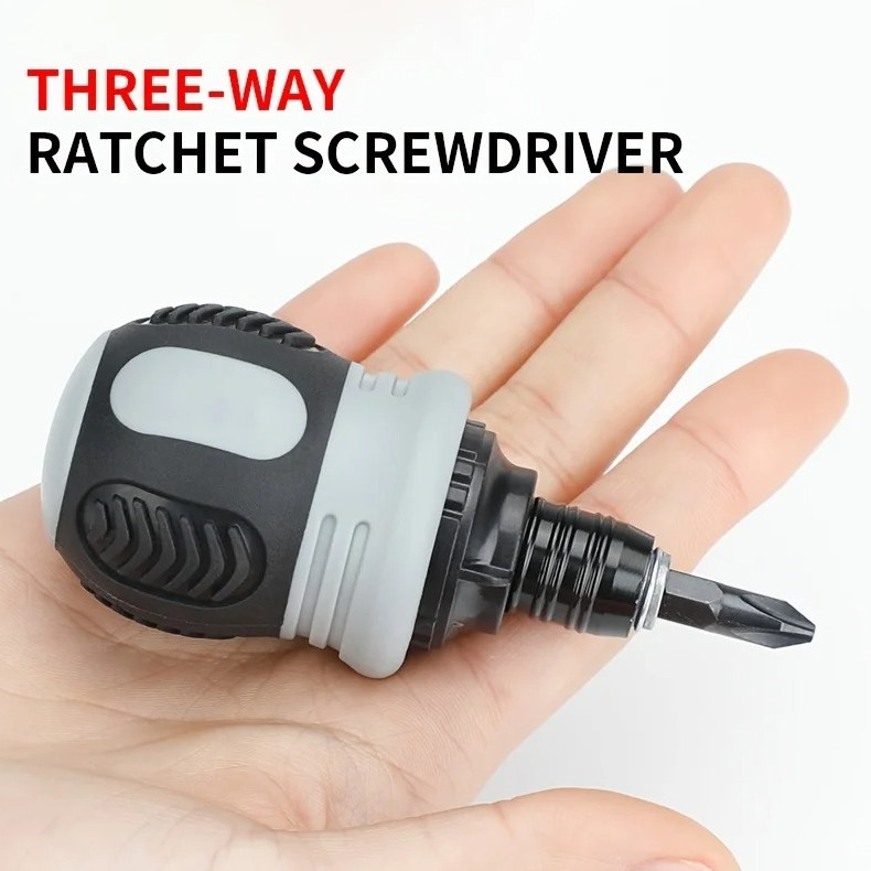 1pc Short Ratchet Screwdriver Set Compact Dual-Purpose High Hardness Tool - NEW gallery