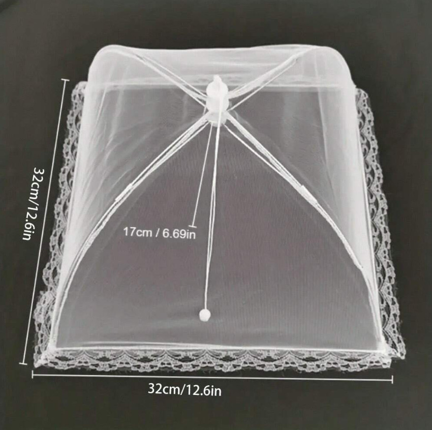 1pc White Foldable Mesh Food Cover - Dustproof Picnic & Table Dish Protector-NEW gallery