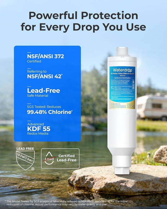 Waterdrop RV Inline Water Filter,NSF Certified,1 Pack Filter with Hose Protector gallery