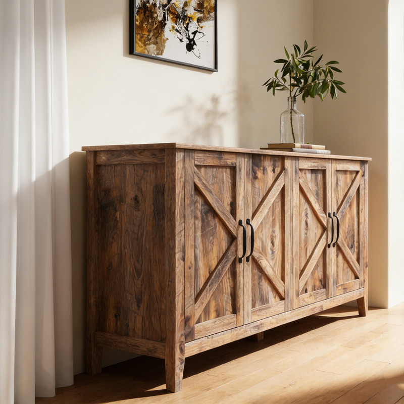 Rustic Sideboard Buffet Storage Cabinet Credenza Wooden Entryway Console Table gallery