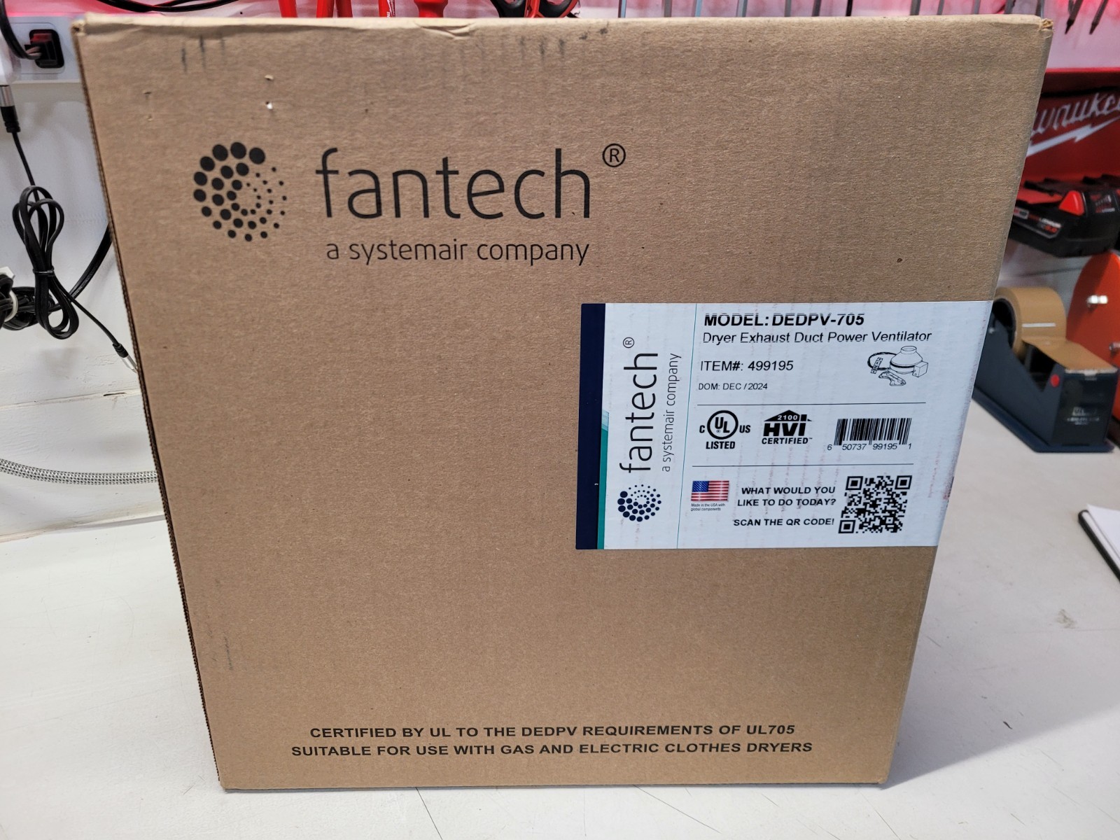 NEW Fantech DEDPV-705 Dryer Boosting Kit Exhaust Duct Power Ventilator 499195 gallery