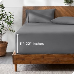 Bare Home 22″ Deep Pocket Fitted Sheet – Premium 1800 Microfiber