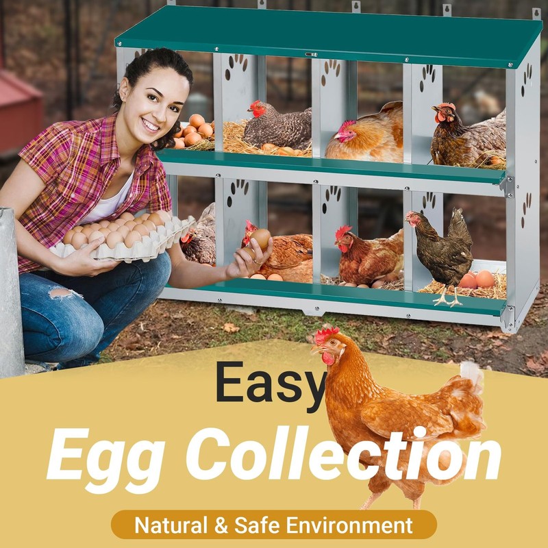 Toriexon Chicken Nesting 8 Compartment Metal Nesting Wall Mountable Nesting gallery