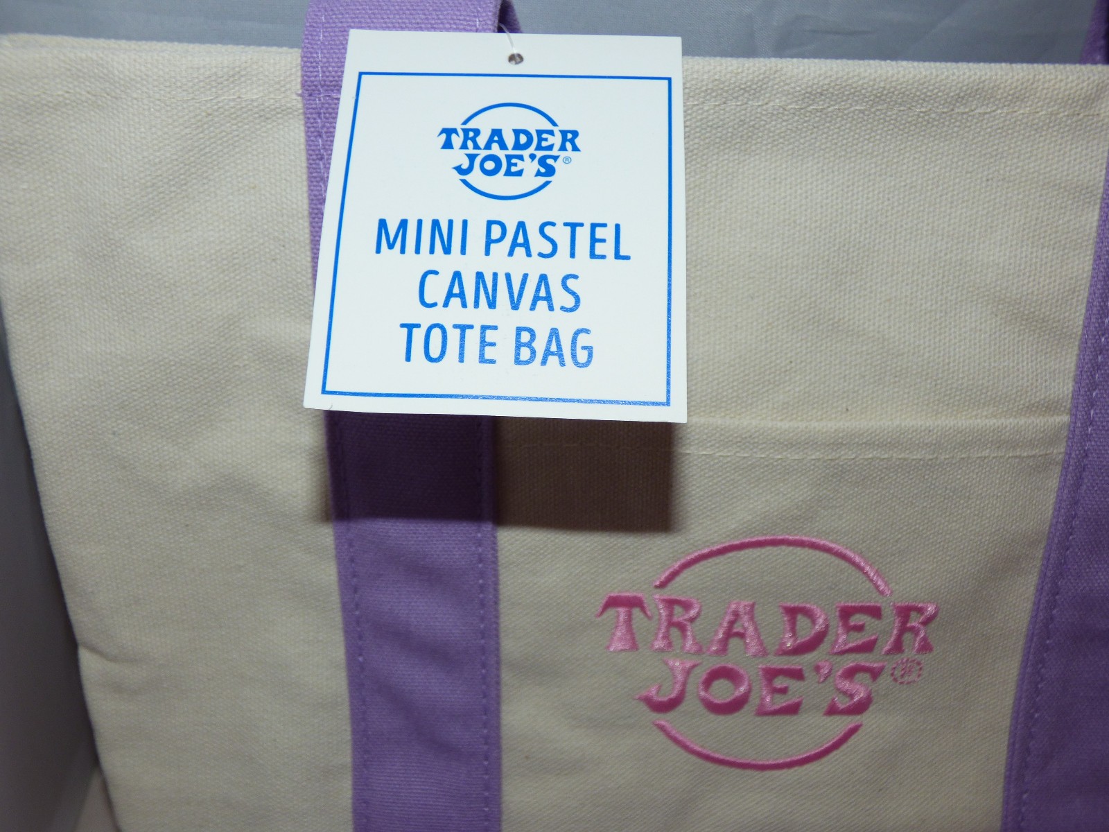 Trader Joe's - MINI Canvas Tote Bag - Lavender - Spring 2026 - Limited Edition gallery