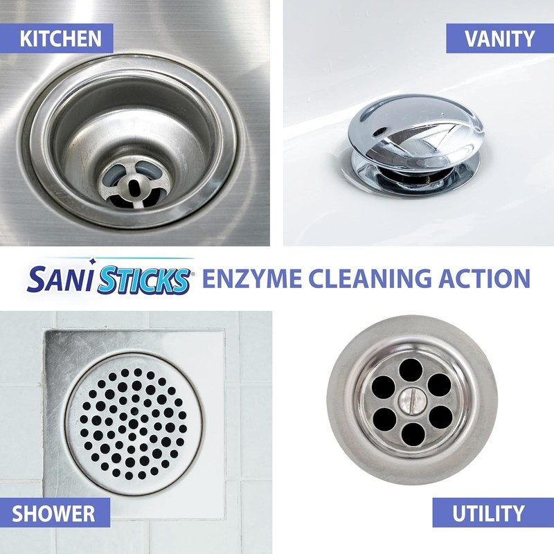 SANI 360° Garbage Disposal Cleaner, Unscented, 10oz & Sani Sticks, Lemon, 24ct gallery