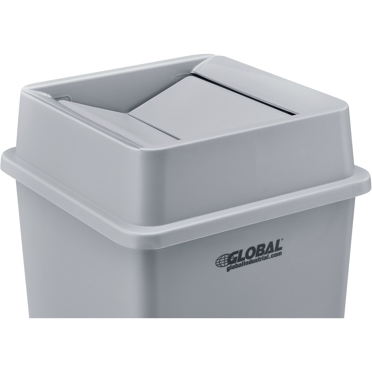 Plastic Swing Lid for Square Trash Container 35 55 Gallon Gray gallery