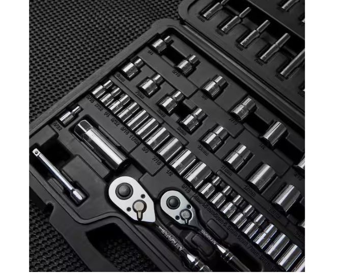 SAE Metric 85-Piece Mechanics Tool Set Ratchet Socket Set 1/4 in 3/8 in gallery