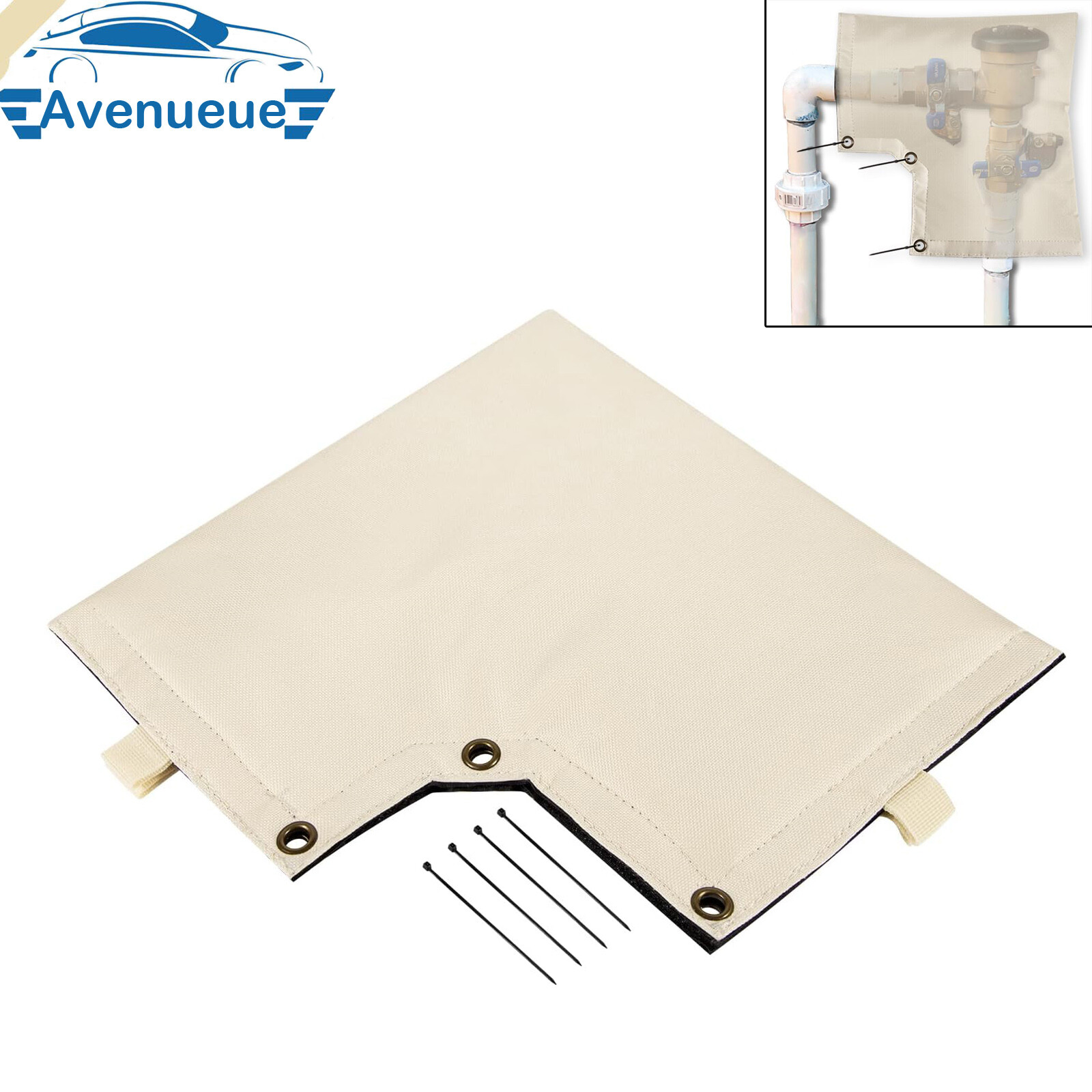 Insulated Cover for Outdoor Backflow Preventer from Liquid, Sun-ray, Heat, Snow gallery