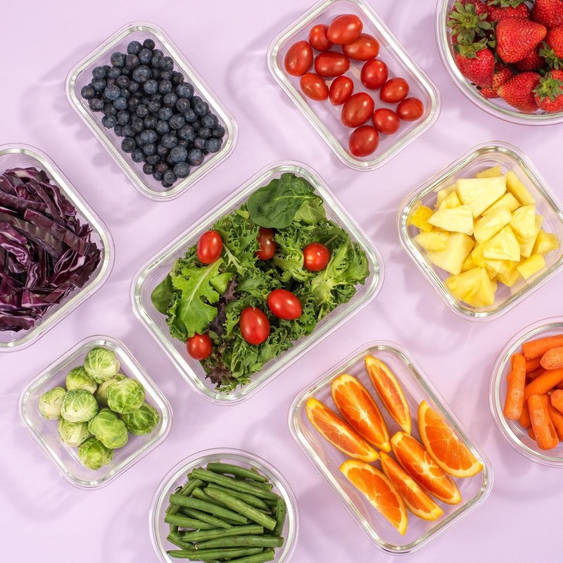Borosilicate Glass Storage Containers Set - 24PC Airtight Meal Prep Tupperware gallery