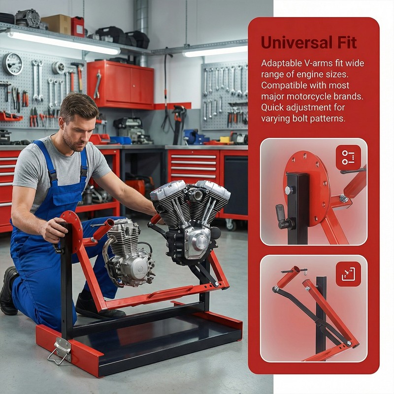 Motorcycle Engine Stand Easy Assembly Rotating Dirt Bike Engine Stand Adjustable gallery