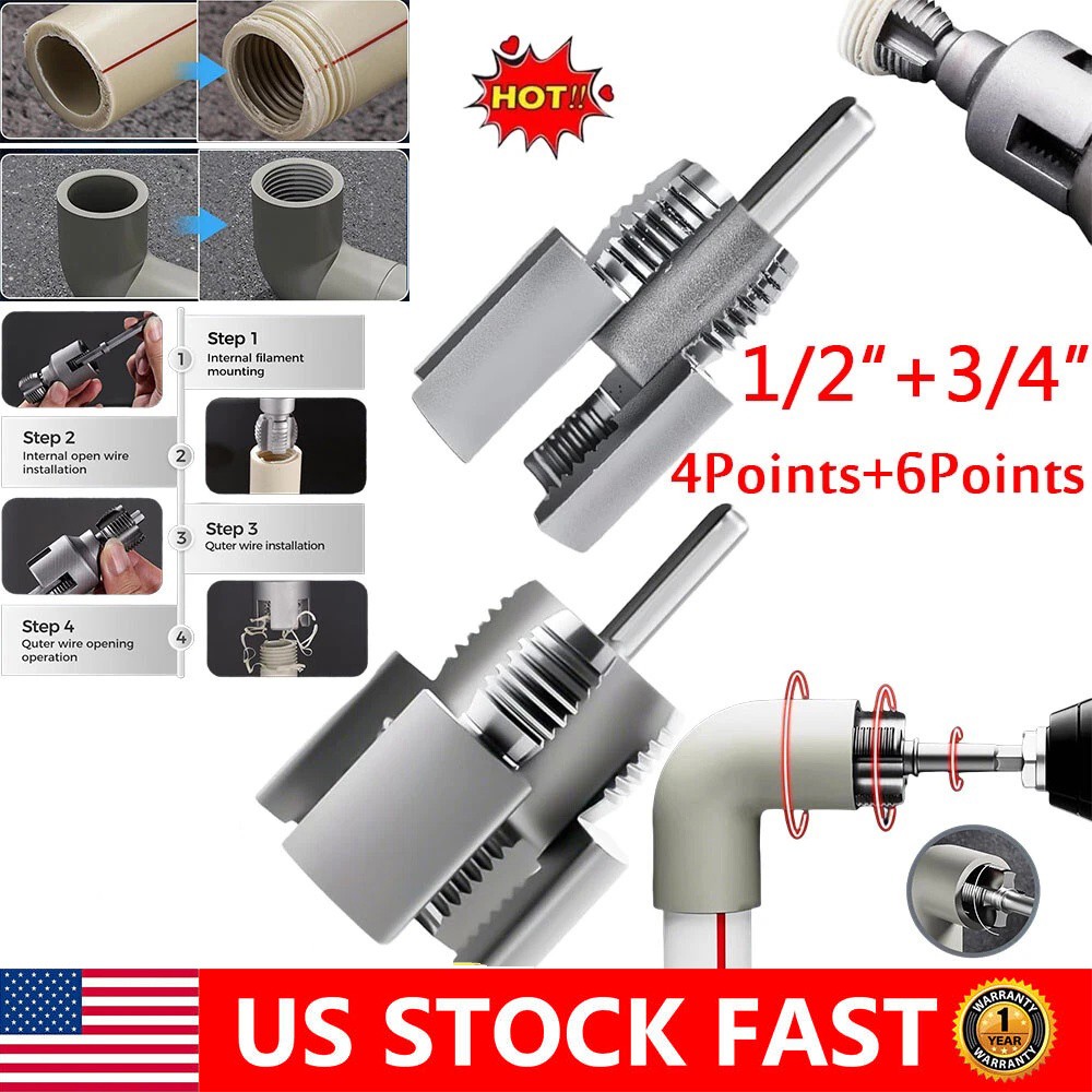 Integrated Internal & External Pipe Threading-Tool PVC Pipe Threader Kit gallery
