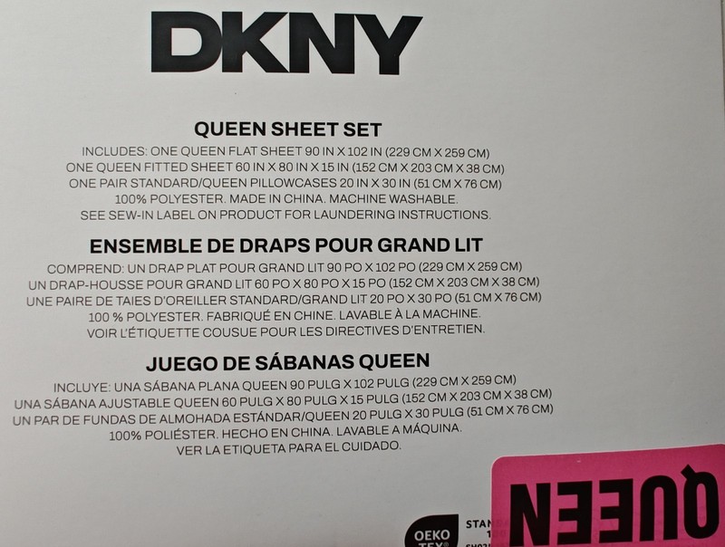 DKNY Sheet Set QUEEN Solid White Plain Easy Care 17" Deep Fit Polyester Pre-Wash gallery