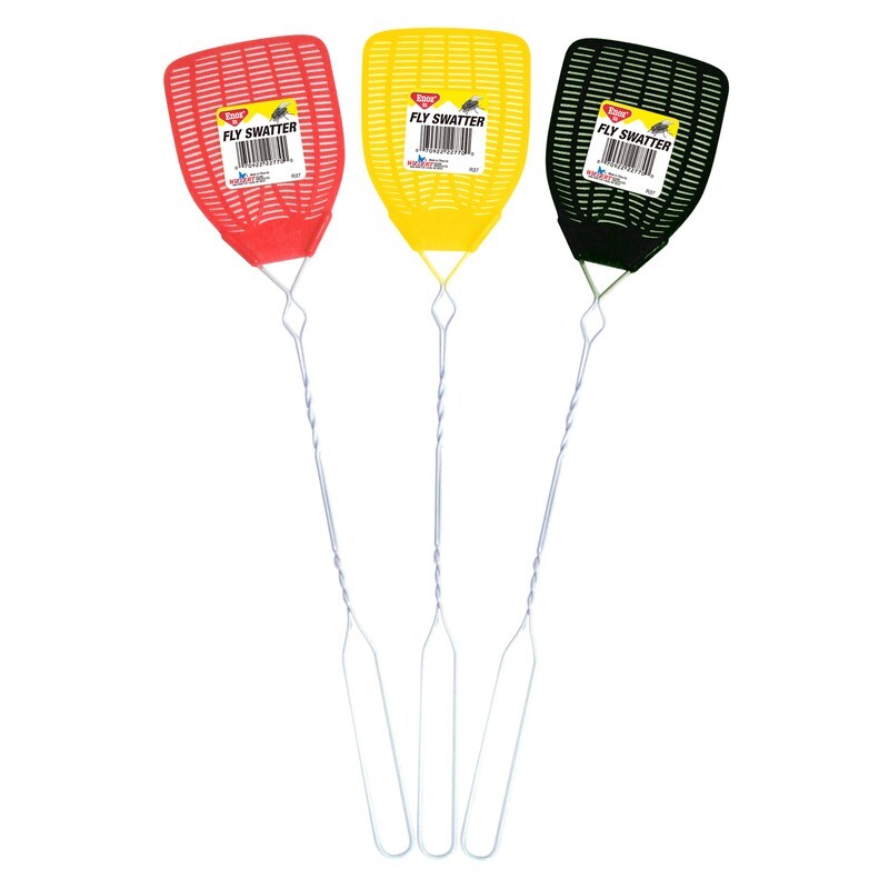 3 pk Enoz Plastic Long Lasting Non-Toxic Fly Swatter Wire Handle Assorted Colors gallery