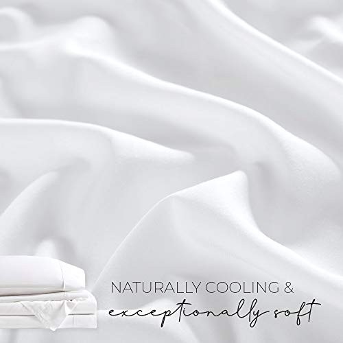 100% Rayon (from Bamboo) Bed Sheets Set, Breathable, Full White Sheet Set gallery