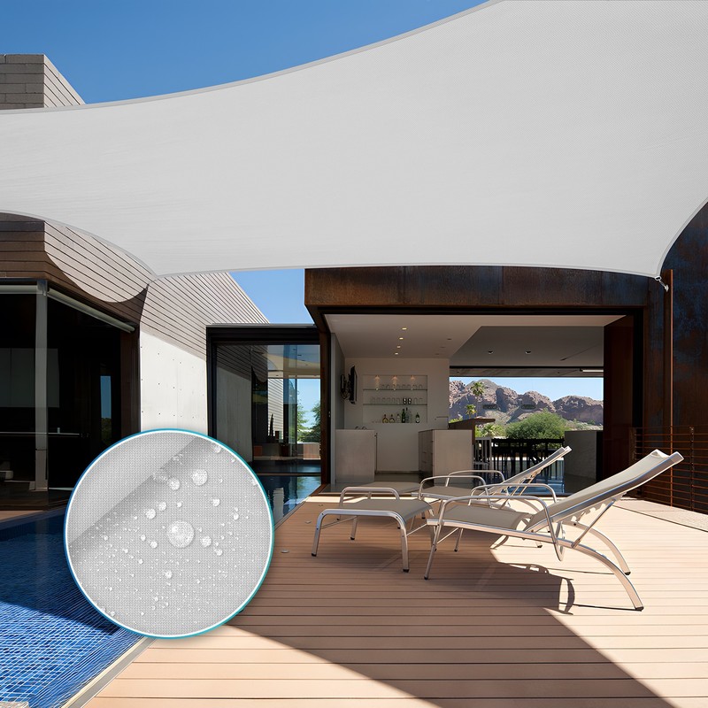 Gray Custom 5-12FT Rectangle Waterproof Sun Shade Sail Garden Pool Patio Cover gallery