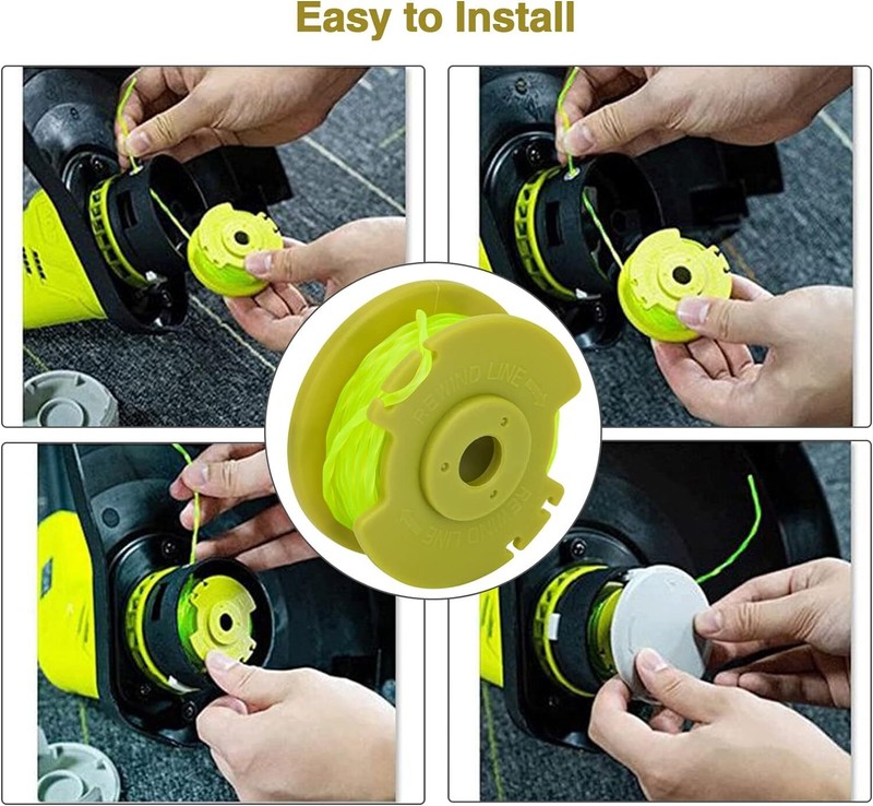 6 Replacement Trimmer Spool For Ryobi One Plus 11ft 0.08" AC80RL3 18V 24V 40V gallery