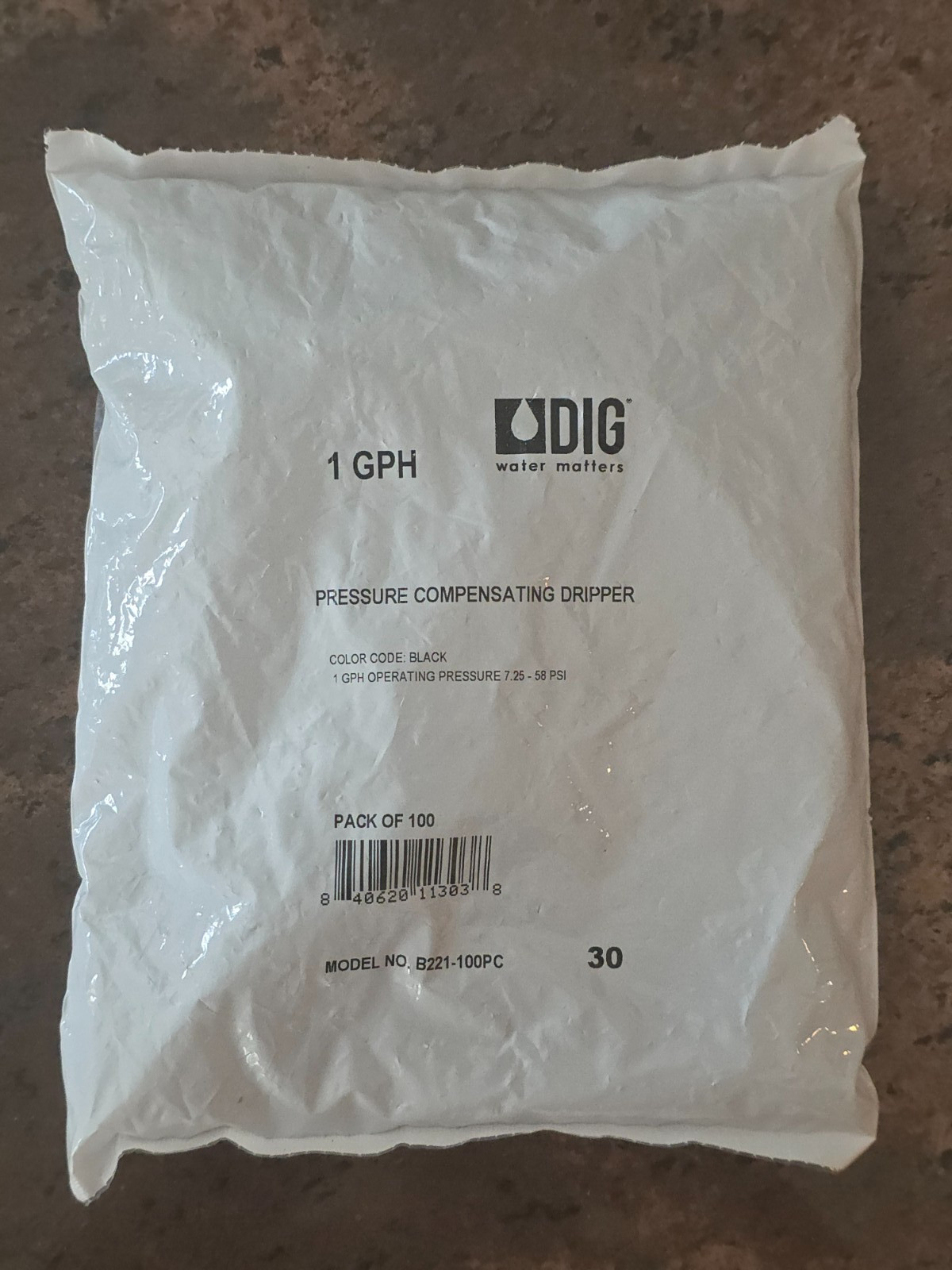 DIG B221-100PC 1 GPH Pressure Compensating Dripper (100-Pack) gallery