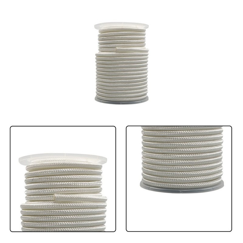 3/8" x 100' White Nylon Solid Braid Knot Rope High UV & Abrasion Resistance gallery