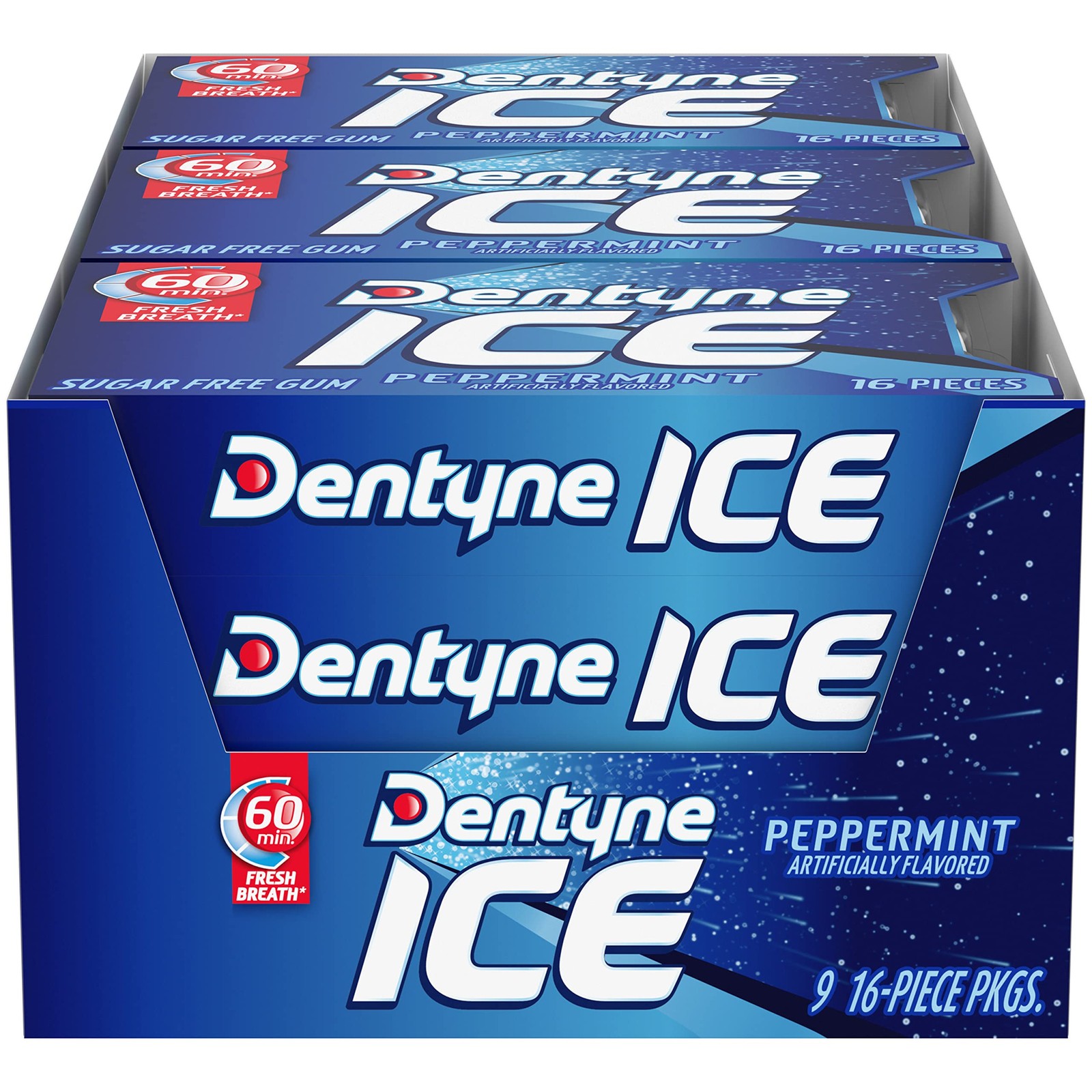 Dentyne Ice Peppermint Sugar-Free Chewing Gum, 9 Packs of 16 Pieces (144 Tota... gallery