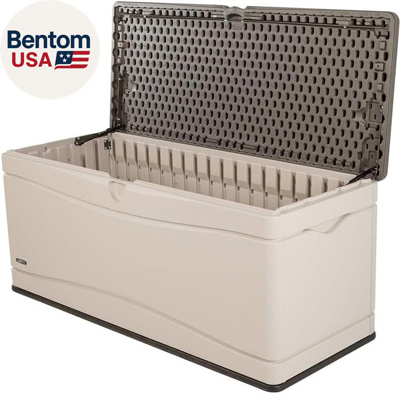 60012 Extra Large Deck Box, 130 Gallon, Desert Sand/Brown gallery