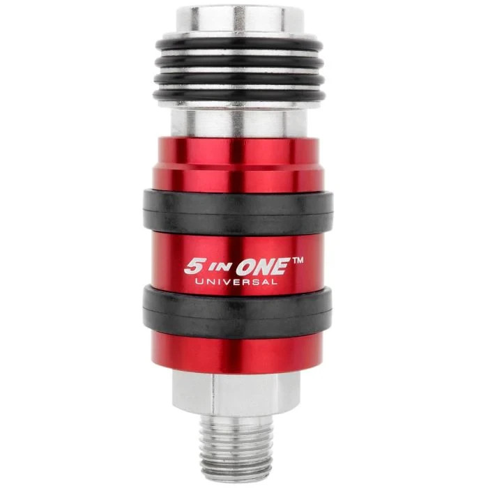 Milton® 5 In One® Universal Safety Exhaust Quick-Connect Coupler, 1/4" Male NPT gallery