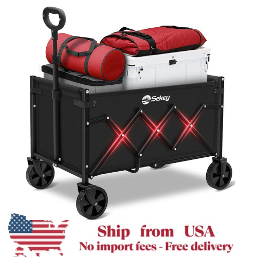 Sekey Collapsible Utility Wagon Lightweight Foldable Cart 220lbs Fast US Shiping gallery