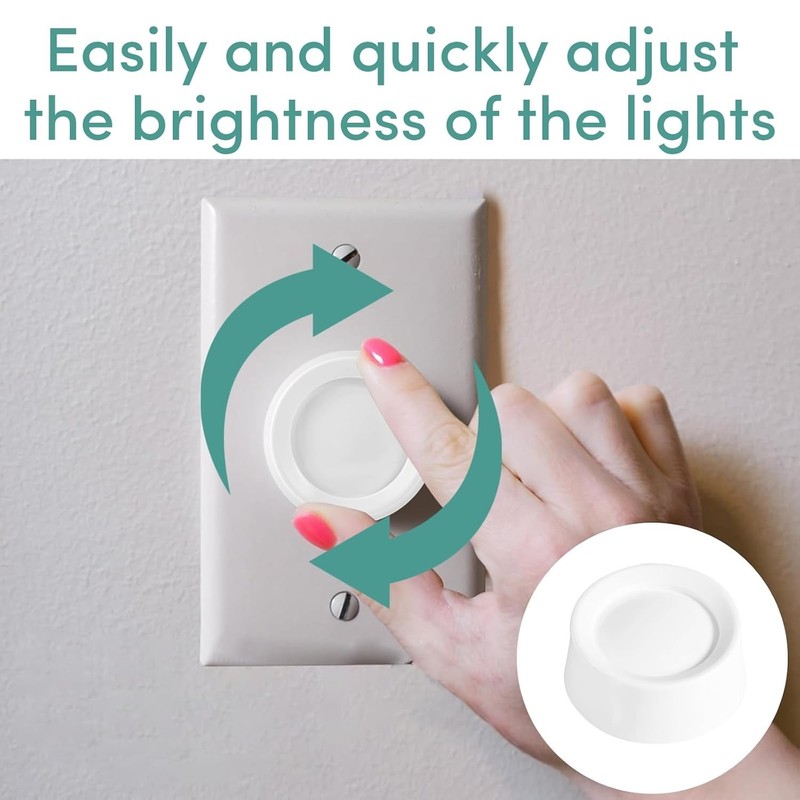 Durable White Rotary Dimmer Knobs - 2 Pack, Perfect for Home Lighting Control gallery