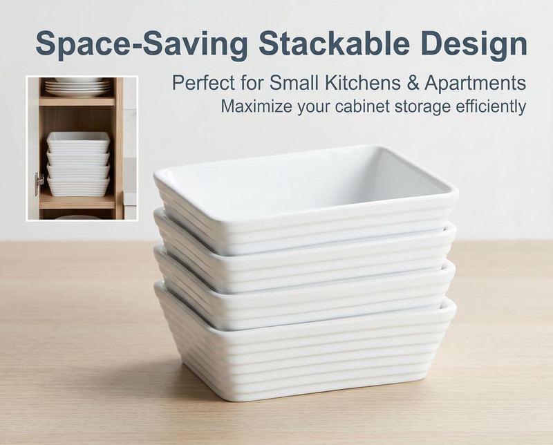 Small Baking Dish, Rectangle Ceramic Baking Dish for Oven, Individual Casserole gallery
