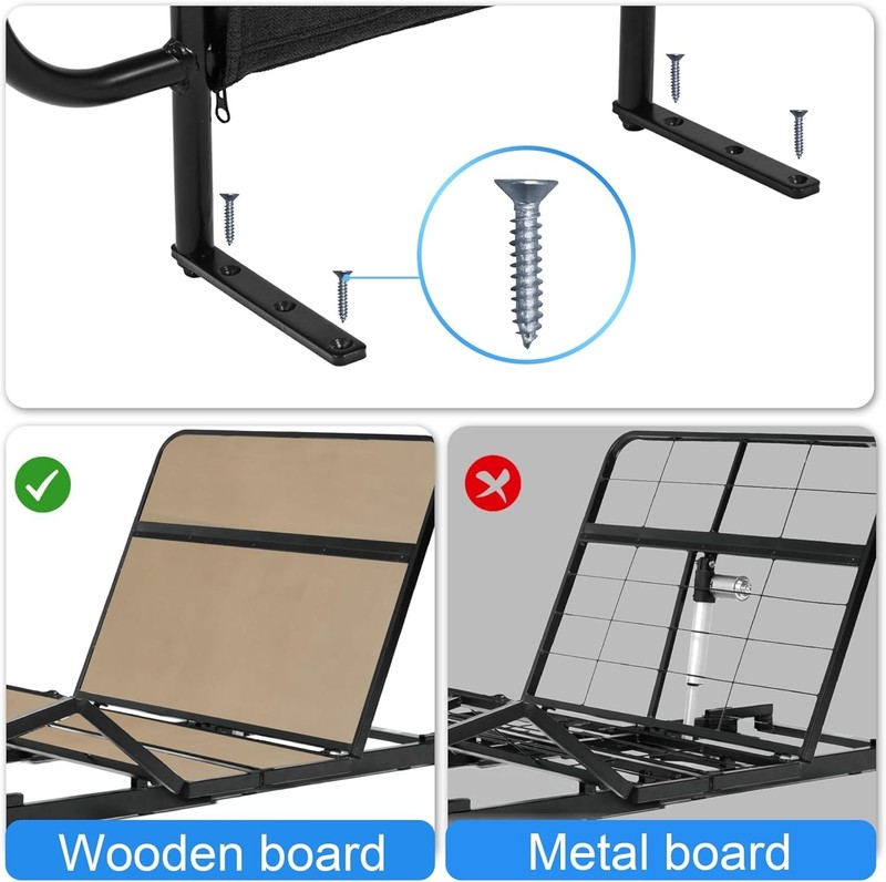 Bed Side Rails for Adjustable Bed Base for Mattress Under 10 Inches, Set of 2 gallery