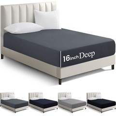 Full Fitted Sheet 16” Extra Deep Pocket Elastic Bed Sheets Twin Full King Queen
