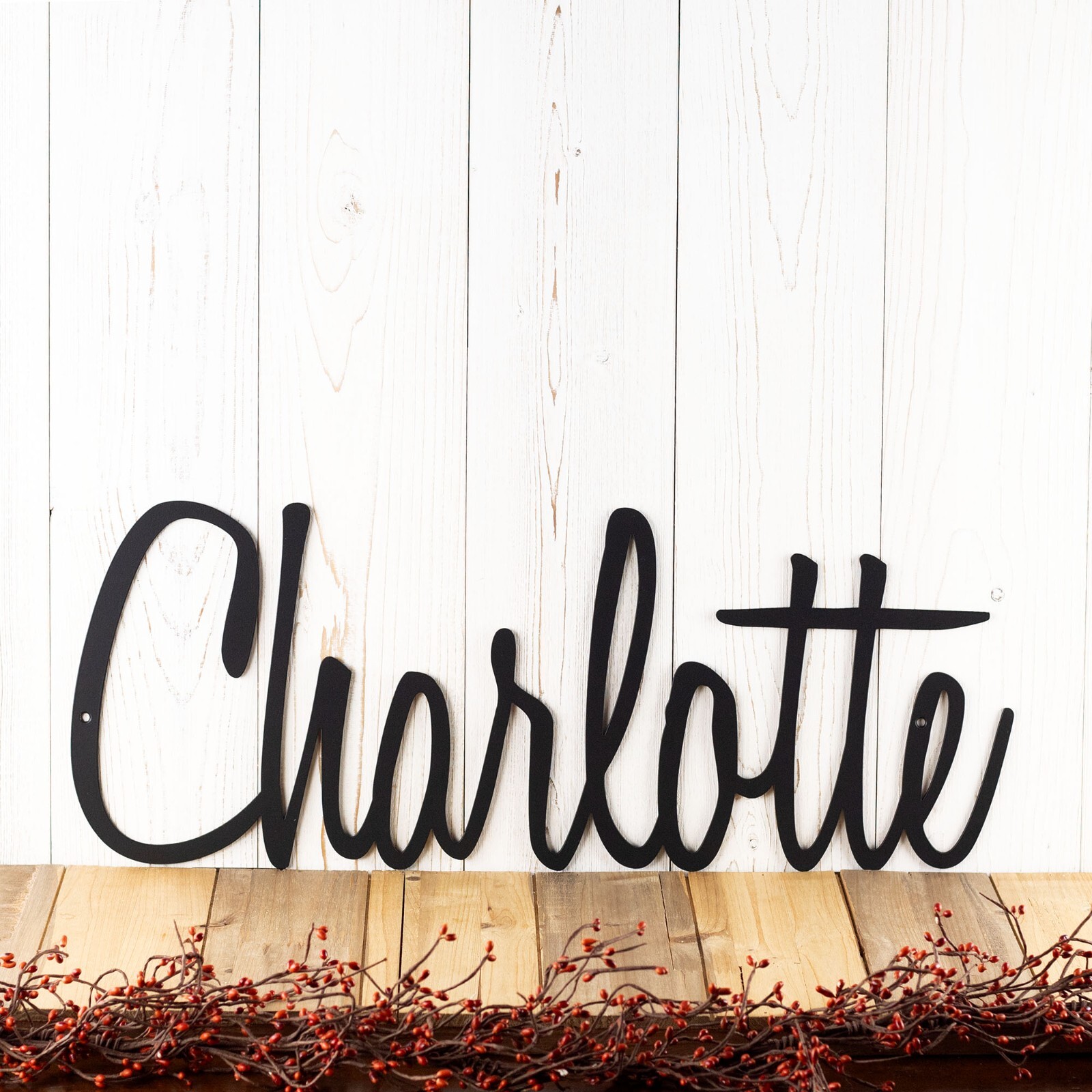 Personalized Script Metal First or Last Name Word Wall Art, Custom Newborn Baby gallery