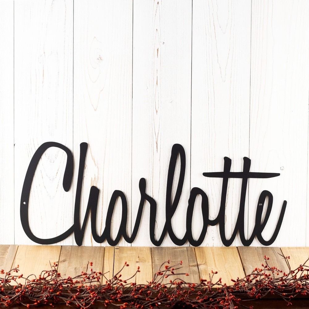 Personalized Script Metal First or Last Name Word Wall Art, Custom Newborn Baby